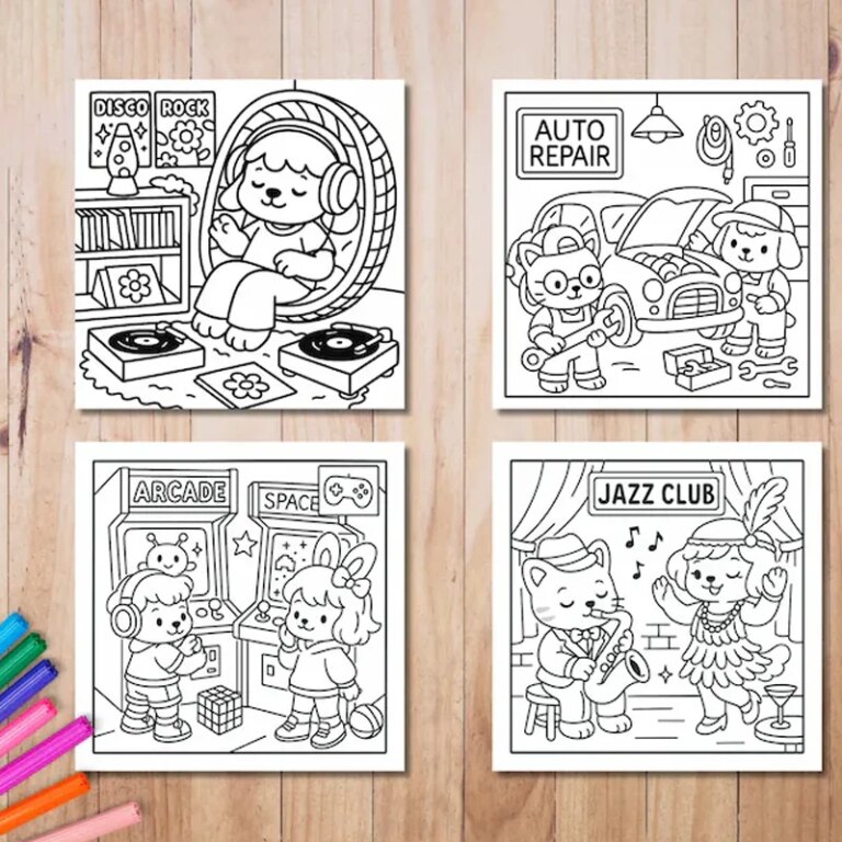 28 Pages Cutie Coloring Book Coloring Book For Adult Stress Reduction Colouring Book Valentine’s Day Gifting, Birthday Party Gift, Drawing Supplies, Christmas Gift, Back To School Supplies
