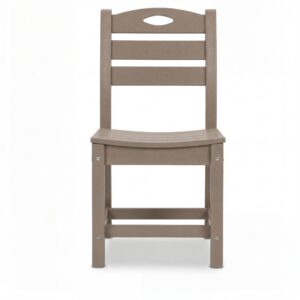 Set Of 2 HDPE Armless Outdoor Dining Chairs, All-Weather Patio Side Chairs For Deck Porch WW