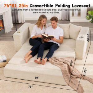 76 IN Folding Convertible Sofa Bed