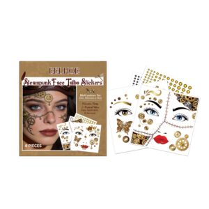 Steampunk Face Tattoo Stickers Set