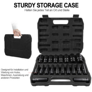 20pcs Deep Impact Socket Set 1 2 Inch Drive 6 Point Metric 8-32mm Heavy Duty UK