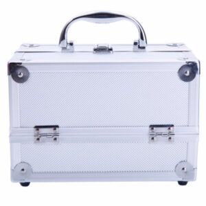 Portable Top-opening With Mirror, Aluminum Alloy, Silver Color, Makeup Box, SM-2176