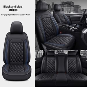 Full-Leather Diamond-Pattern Car Seat Cover Set