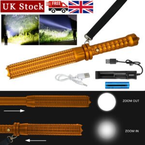 Super Bright LED Flashlight 3 Mode Zoom Security Torch Camping Police Lamp