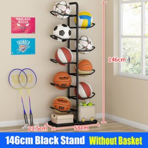 Basketball Soccer Ball Storage Rack Sport Ball Organizer Display Stand Holder