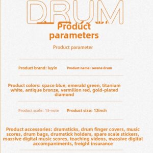 Steel Tongue Drum12 Inch13 Note A Pple Style