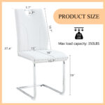 Modern Dining Chairs With Faux Leather Padded Seat Dining Living Room Chairs Upholstered Chair With Chrome Metal Legs Design For Kitchen, Living, Bedroom, Dining Room Side Chairs Set Of 4