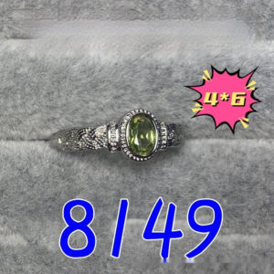 Natural Peridot Ring With A 4x6mm Pear-Cut Gemstone