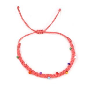 Summer Beach Vacation Style Handmade Waxed Cord Bracelet
