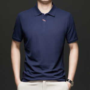 Men’s Fashion Lapel Collar Simple Casual T-Shirt