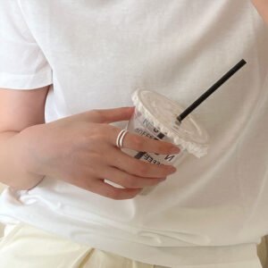 S925 Sterling Silver Double Layer Chain Ring For Women, Korean Minimalist Elegant Style, Fashionable & Versatile Niche Open Design Index Finger Ring