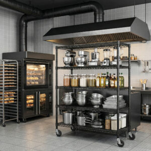 Garage Shelving 5 Tier Industrial Metal Shelving Units For Commercial, Basement, Pantry, Warehouse, School, Black Heavy Duty Easy Assembly 23.6 D X 53.2 W X 73.6 H