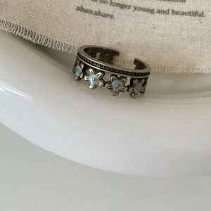 New Chinese Style Vintage Butterfly Flower Ring For Women, Retro Unique Index Finger Ring, Niche Advanced Sense Ring