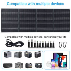 60W Portable Solar Panel Monocrystalline Foldable Solar Panel P65 Waterproof Solar Panel Charger 23.5 High Efficiency QC3 0 PD USB Port DC Output 10 Connectors For Outdoor Camping Cloudy