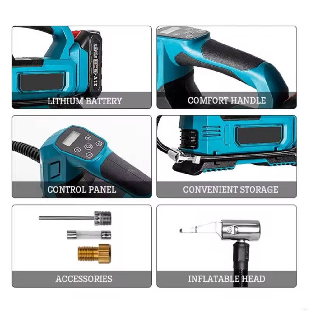 Support Pan European:For Makita Battery 25-Cylinder Cordless Air Compressor Electric Tire Inflator - Image 2