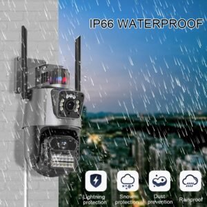 8MP 4K Wireless IP Camera WIFI Outdoor CCTV PTZ Smart Home Security IR Cam IP66 UK NEW------Camera Set