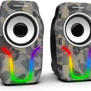Wired RGB Computer Speakers,2.0 Stereo Volume Control Surround Sound With 3.5mm
