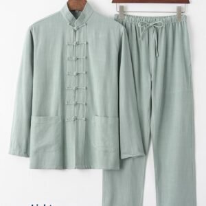 Cotton And Linen Tang Suit Vintage Loose Set