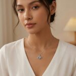 925 Sterling Silver Elegant Ornate Heart Pendant Silver Necklace with Moonstone and Sparkling Accents