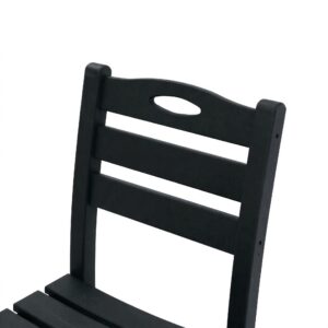 Set Of 2 HDPE Armless Outdoor Dining Chairs, All-Weather Patio Side Chairs ForDeck Porch BK