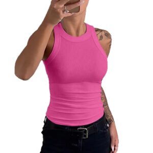 Slim-fit Womens Sleeveless Rib-knit Vest