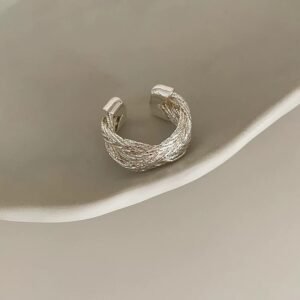 Vintage Thick 925 Sterling Silver Ring, Minimalist Luxe Anti-fade Daily Wear For Ladies