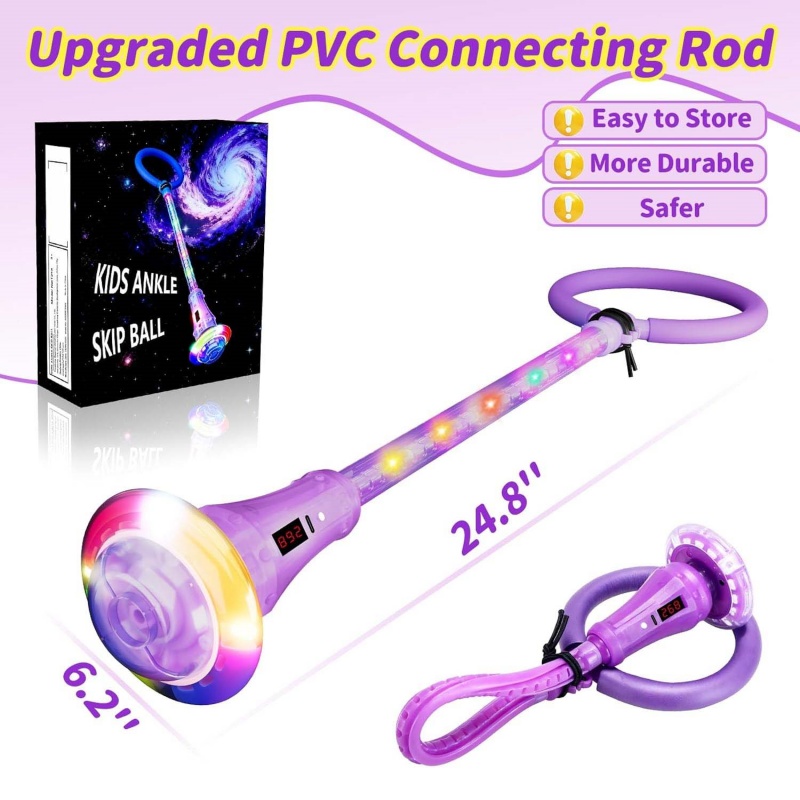 Ankle Skip Ball For Kids With Counter Timer Cal Calculator Girl Birthday Gifts-Purple - Image 4