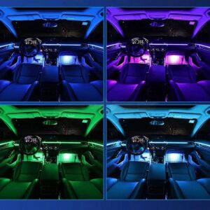 APP Control 5-In-1 RGB LED Interior Strip Light Car Ambient Atmosphere Lighting