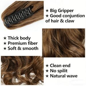 Clip-in Ponytail Hair Extension 22 Inches Wavy CurlySynthetic Wig For Women High-Quality Hairpiece Easy-to-Wear Lightweight