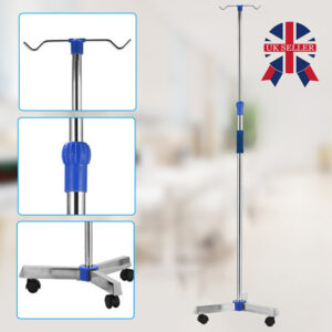 Adjustable IV Pole Stainless Steel IV Drip Stand With Wheels For Home Clinic Z