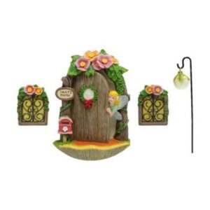 Resin Fairy Door And Windows Miniature Sculpture For Trees Outdoor Decor