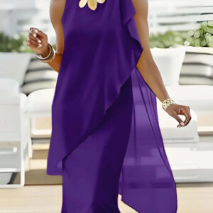 Summer Urban Women Elegant Irregular Chiffon Dress