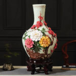 New Chinese-style Ceramic Flower Vase Handcrafted Porcelain