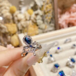 French Luxury Colored Gem Ring Natural Diopside