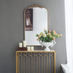 24 X 42 Gold Arch Mirror Baroque Inspired Wall Decor For Bathroom Bedroom Living Room
