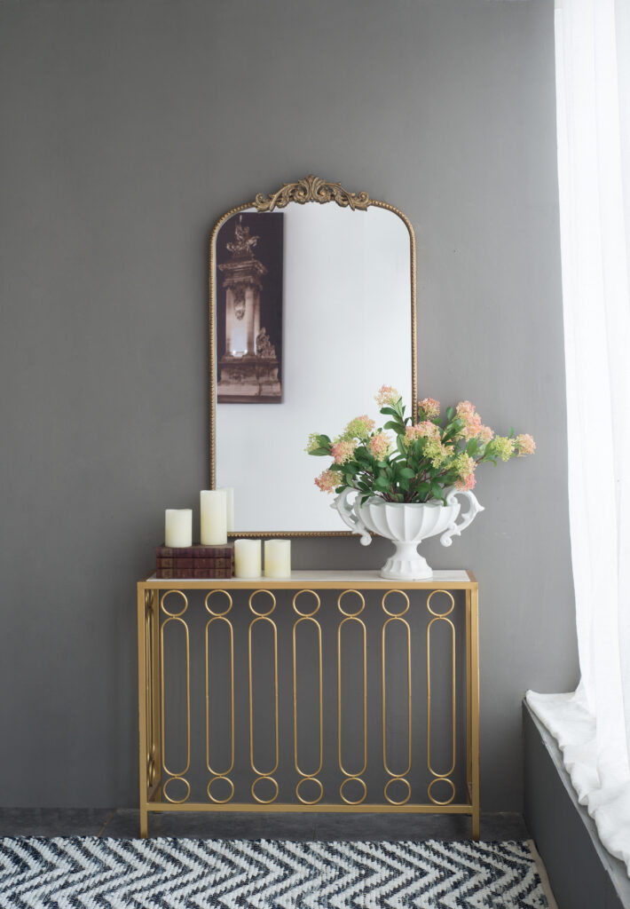 24 X 42 Gold Arch Mirror Baroque Inspired Wall Decor For Bathroom Bedroom Living Room