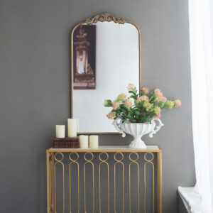 24 X 42 Gold Arch Mirror Baroque Inspired Wall Decor For Bathroom Bedroom Living Room