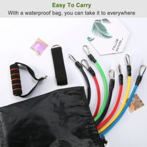11Pcs Resistance Bands Set Fitness Workout Tubes Exercise Tube Bands Up To With Door Anchor Handles Ankle Straps For Physical Training Yoga Pilates