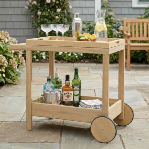 Saratoga Outdood Rolling Bar Cart