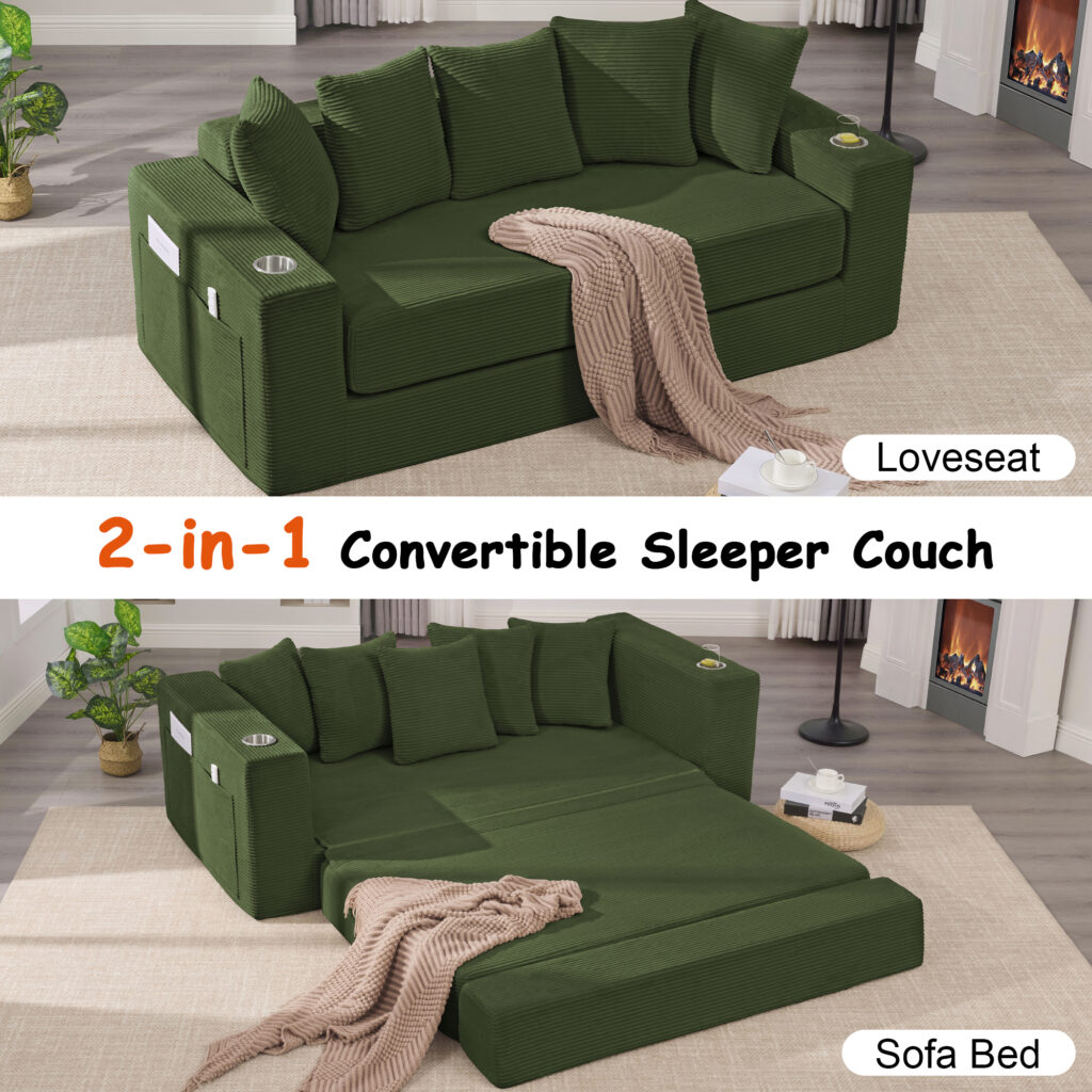 76IN Folding Convertible Sofa Bed