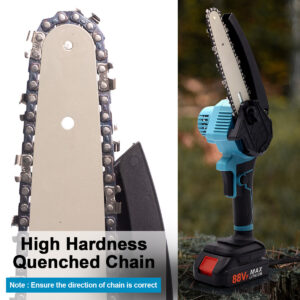 2 Batteries 4000W Mini Chainsaw Cordless 6 Electric One-Hand Saw Wood Cutter