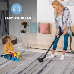 PAYAS 2X8 Ivory Blue Striped Runner Rug