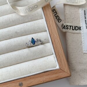 Marquise Cut Color Zircon Ring For Women, Luxury Minimalist High-End Style, Anti-Fade Adjustable Open Ring