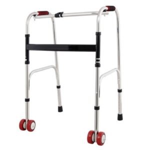 Folding Lightweight Aluminium Walking Frame Walker Zimmer Wheels Adjustable M4 R