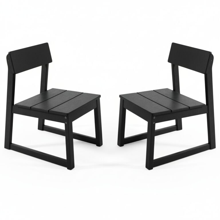 2-Pack Black HDPE Outdoor & Garden Backres Modernist Designt Chairs
