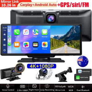 4K 10.26 Touch Dash Camera Cam Dual Car Recorder For CarPlay Android Auto OZ