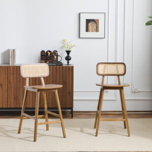 Bari Indoor Wood Barstool Walnut Finished Set Of 2