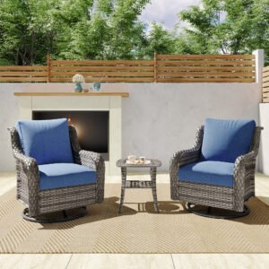 JB Two Swivel Chairs A Side Table