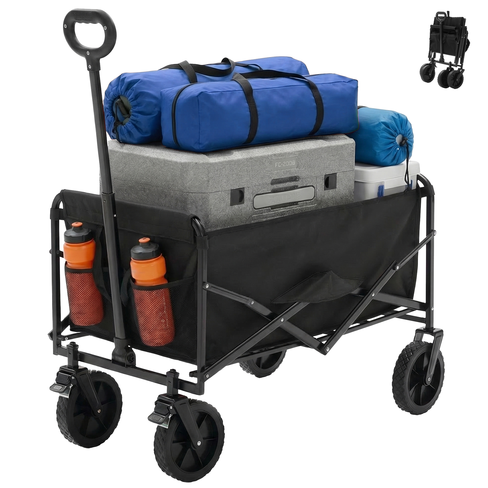 Foldable Trolley, With Wheels, Foldable, Large Capacity, 330 Pounds, Multi-functional Trolley, Heavy-duty Design, With Elastic Handles - Image 8