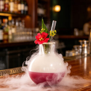 Molecular Round Cocktail Glass With Straw